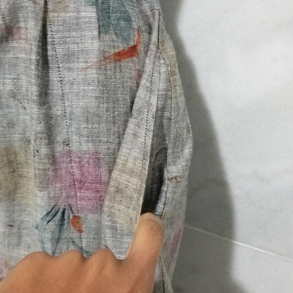 Reformation Gisela Dress Grey Floral Tie Shoulder Cutout Buttondown 2 - Picture 8 of 13